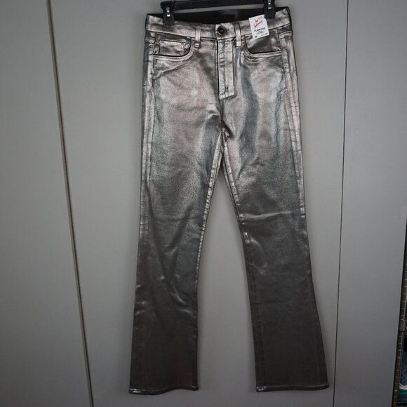 New Joe's Jeans Hi (rise) Honey Curvy Coated Bootcut Jeans in Gunmetal size 29 - Picture 2 of 16